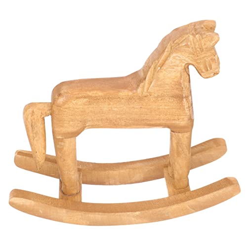 Toddmomy Hölzernes Schaukelpferd Dekorationsobjekt für Handgefertigtes Holzspielzeug im Vintage Stil und Heimdekoration Chic Horse Decor für Kreative Gestaltung von Toddmomy