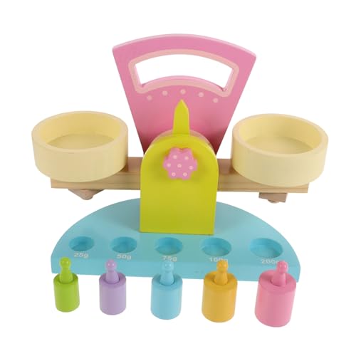 Toddmomy Holz Balancewaage Lernspielzeug Montessori Mathe Balance für Stabiles Langlebiges Holzmaterial Fein Verarbeitetes DIY Gleichgewichtsspielzeug zur Kognitiven von Toddmomy