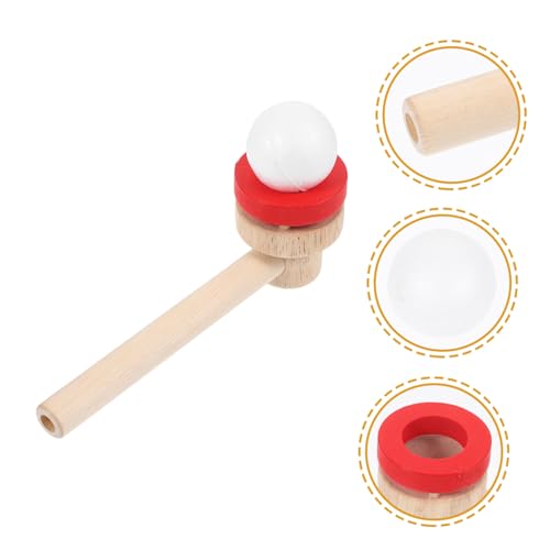 Toddmomy Holz Blasball Schwimmender Ball Blower Interaktives Pustespiel Für Motorik Hand Auge koordination Lernspielzeug Geschenk von Toddmomy
