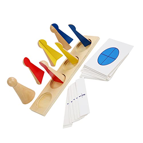 Toddmomy Holz Bruchrechen mit Sockel Pädagogisches Lernspielzeug für Kleinkinder Sicherer Glatter Holzbausatz zur Bruchzahlerkennung Vielseitiges Mathematikspielzeug für Vorschule von Toddmomy