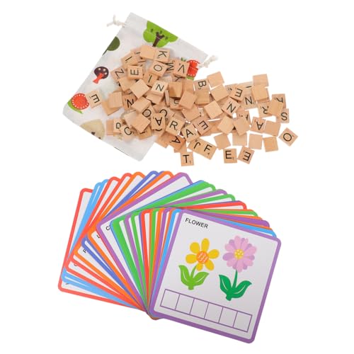 Toddmomy Holz Buchstaben Puzzle Lernspielzeug Teiliges ABC Rechtschreibspielzeug Englisch Rechtschreibung Kognitiver Entwicklung und Feinmotorik Montessori Lernspielzeug für Vorschulkinder von Toddmomy