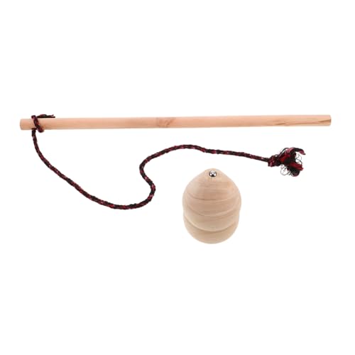 Toddmomy Holz Drehspiel mit Schnur Handgefertigter Massiver Holz Drehspiel mit Peitsche Langlebiges Outdoor Traditionelles Gyroskop Fitnessspielzeug von Toddmomy