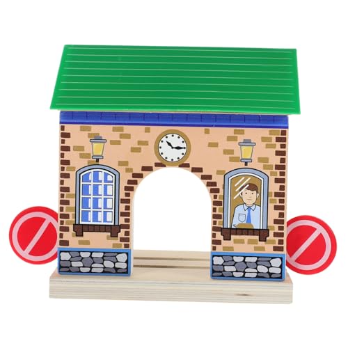 Toddmomy Holz Eisenbahn Station Modell Dekorative Spielzeugzubehör für Kreative Bahnszenen Stabil und Leicht zu Installieren Toddmomy Holz Eisenbahn Station Modell Dekorative Spielzeugzubehör für Kreative Bahnszenen Stabil und Leicht zu Installieren von Toddmomy