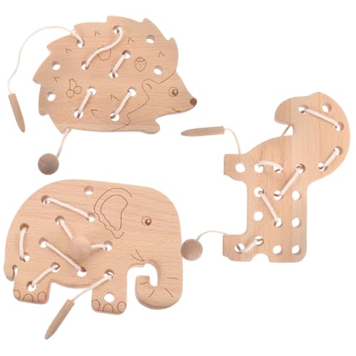 Toddmomy Holz Fädelspielzeug für Kleinkinder mit Abgerundeten Kanten Motorische Lernaktivität Hand Auge koordination und Logischem Denken Montessori Ab Jahr von Toddmomy