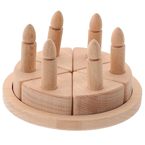 Toddmomy Holz Geburtstagstorte Pädagogisches Kuchen Kindersicheres Holzspielzeug für Mädchen Fördert Feinmotorik und Kreativität Geburtstagsgeschenk und Rollenspiel Zubehör von Toddmomy
