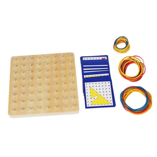 Toddmomy Holz Geoboard Lernspielzeug für Kleinkinder Ab Jahre Kreatives Montessori Nagelbrett mit Geometrischen Formen Motorikförderndes Puzzle für Schüler von Toddmomy