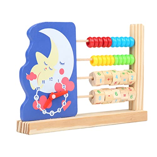 Toddmomy Holz Kinderuhr Mit Cartoon Mond Design Pädagogisches Für Mathematiktraining Robustes Und Sicheres Holzmaterial Fördert Ziffernfähigkeiten Gehirnentwicklung von Toddmomy