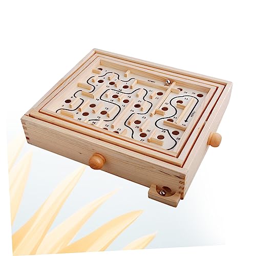 Toddmomy Holz Kugel Labyrinth für Pädagogisches Balancespiel aus Holz Fördert Problemlösung und Geduld Geeignet für Jungen und Mädchen Drinnen Puzzle von Toddmomy