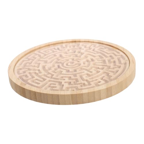 Toddmomy Holz Maze Board Labyrinthspiel für Rundes Sicheres Montessori Lernspielzeug aus Ungiftigem Holz Fördert Räumliches Motorik und Teamwork Puzzle und Balancetrainingsspiel für von Toddmomy