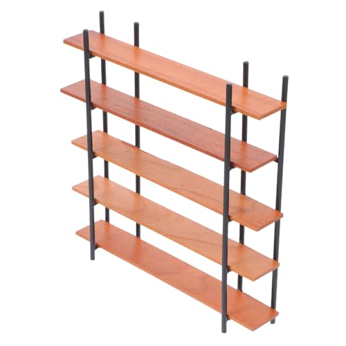 Toddmomy Holz Puppenhaus Möbel Stöckiger Regal für Miniaturbücher Dekorative Aufbewahrung für Dollhouse Platzsparendes Design Eleganter Look von Toddmomy