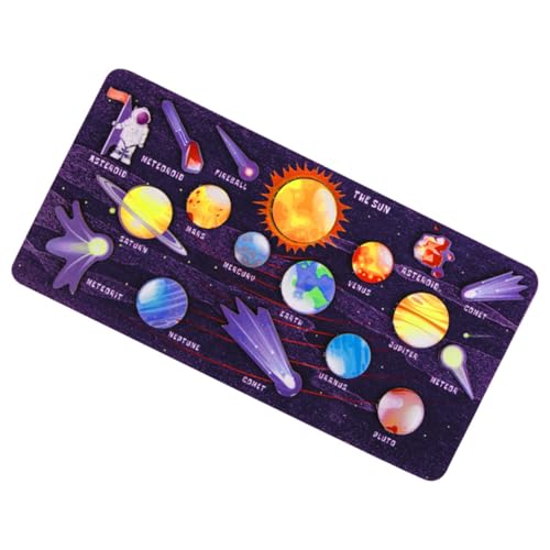 Toddmomy Holz Puzzle Planeten Solar System Lernspielzeug Montessori Weltraum Cognition Interaktives Matching für Jungen Mädchen Ab Jahren von Toddmomy