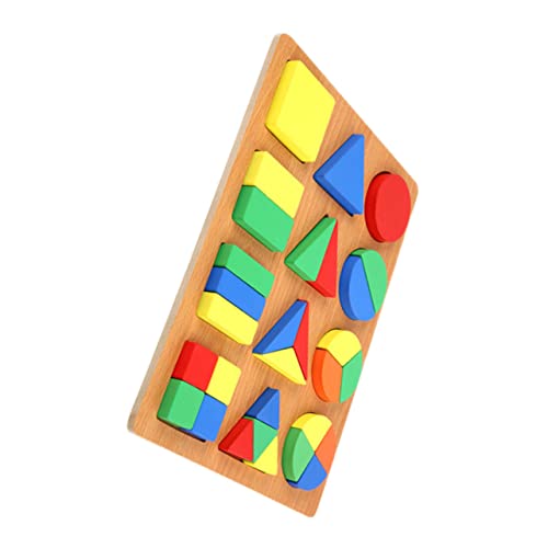 Toddmomy Holz Puzzlespiel mit Bunten Geometrischen Formen Montessori Lernspielzeug zum Stapeln und Erkennen Pädagogisches DIY für Kleinkinder Beobachtung und Feinmotorik von Toddmomy