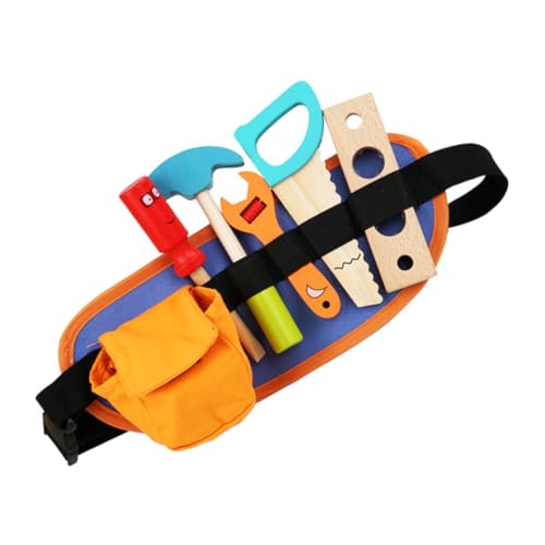 Toddmomy Holz Reparaturwerkzeug für BAU und Lernfunktion Buntes Pädagogisches Werkzeugspielzeug Sicher Verarbeitet Tragbarem Hüfttasche für Jungen und Mädchen von Toddmomy