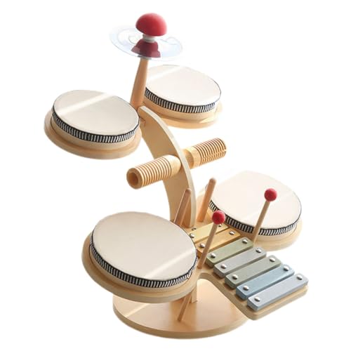 Toddmomy Holz Schlagzeug Set Pädagogisches Musikinstrument Kinderfreundlich Langlebig Sicher Geeignet für Kinderpartys Musikalisches Lernspielzeug Geschenkidee Geburtstag von Toddmomy