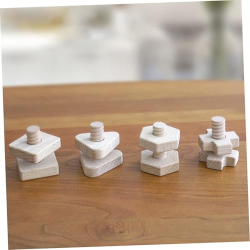 Toddmomy Holz Schraubspielzeug Sechseckige Geometrische Bausteine Pädagogisches Montessori Lernspielzeug für Kleinkinder Ab Jahren Fördert Feinmotorik und Hand Augen koordination von Toddmomy