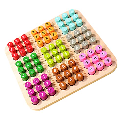 Toddmomy Holz Sudoku Pädagogisches Lernspiel aus Robustem Holz Bunte Formen Sicher für Fördert Konzentration und Logisches für Familie und Gruppen von Toddmomy