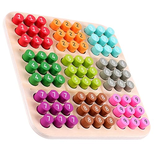 Toddmomy Holz Sudoku Spielset für Ab Jahre Pädagogisches Zahlen Logikspiel Robustes Steckbrett Lernspielzeug Fördert Logisches Denken und Feinmotorik für Vorschule und Frühförderung von Toddmomy