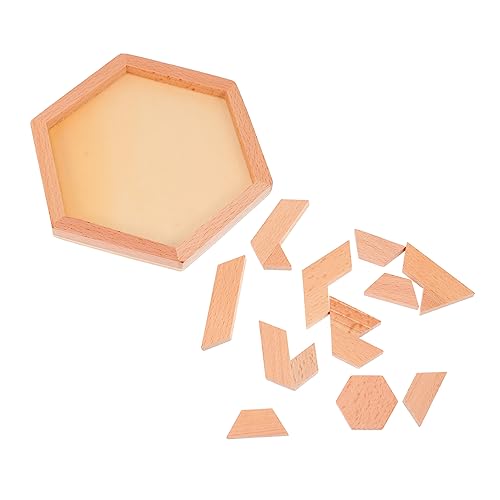 Toddmomy Holz Tangram Puzzle Spielset für Ab Jahren Pädagogisches Montessori Lernspielzeug Motorische Fähigkeiten Fördernd Langlebiges DIY Denkspiel aus Buchenholz Teiliges von Toddmomy