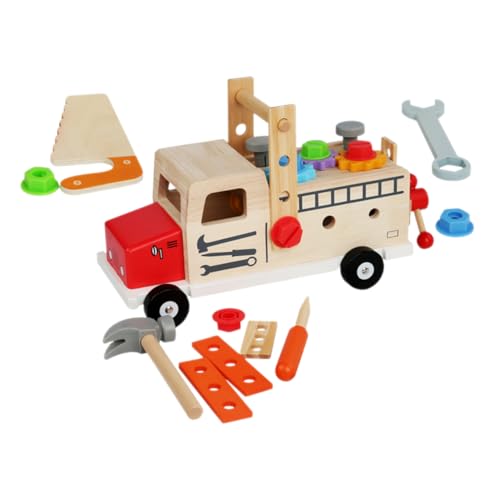 Toddmomy Holz Werkzeugkoffer für Teiliges Set mit Schraubenschlüssel und Muttern Robustes Pädagogisches Baustellen für Mädchen und Jungen Feinmotorik und Kreativem von Toddmomy