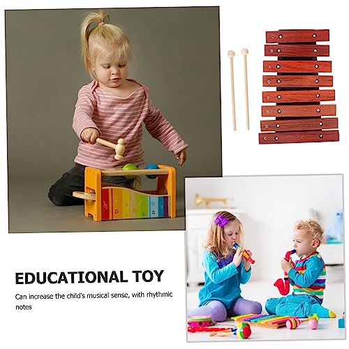 Toddmomy Holz Xylophon mit Schlägeln Leichtes Musikinstrument für Kleinkinder Fördert Musikalisches Lernen und Hand Auge Koordination Robustes Orff Instrument für Zuhause und Kindergarten von Toddmomy
