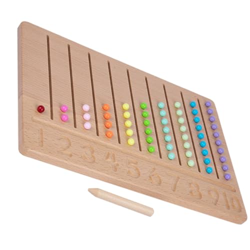 Toddmomy Holz Zahlen Lernspielzeug mit Regenbogenperlen Feinmotorik Vorschulspielzeug für Frühe Lernentwicklung Hand Auge Koordination Training Pädagogisches Montessori von Toddmomy