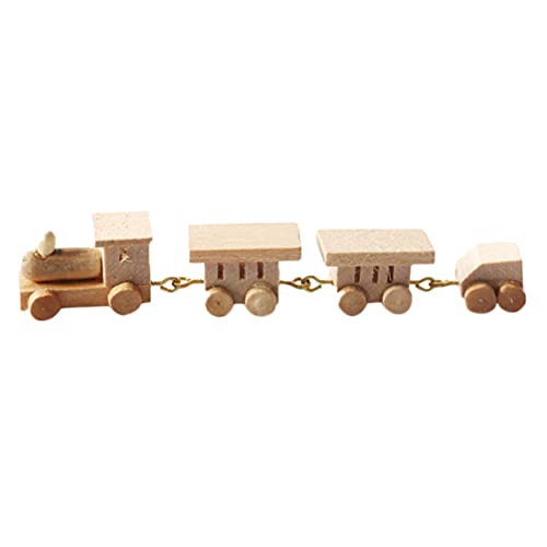 Toddmomy Holz Zug Lokomotive Motoren Zug Modell Miniatur für Puppenhaus Spielzeug Desktop Eisenbahn Spielzeug von Toddmomy