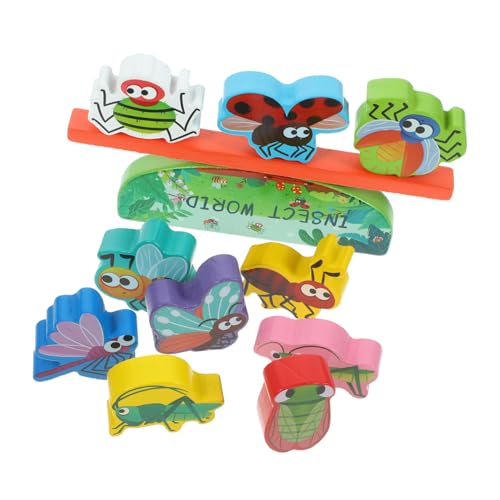 Toddmomy Holzbausteine Balance für Kleinkinder Tier Stapelspiel aus Sicherem Holz Buntes Montessori Lernspielzeug zur Feinmotorik und Kognitiver Fähigkeiten Eltern Junge Mädchen von Toddmomy