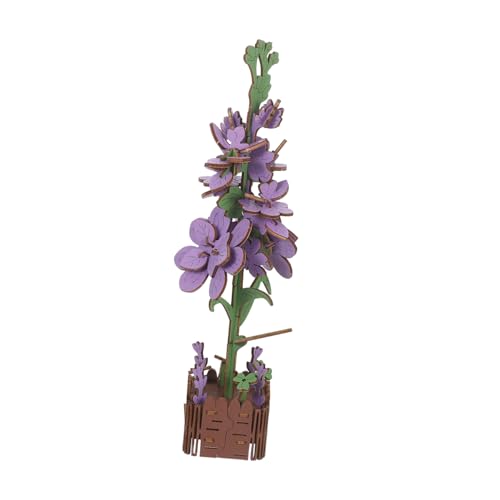 Toddmomy Holzblumen Puzzle Violette Holzblumen DIY Bausatz Langlebig Allergikerfreundlich für Erwachsene Kreative Freizeitaktivität Geschenk und Dekoration von Toddmomy