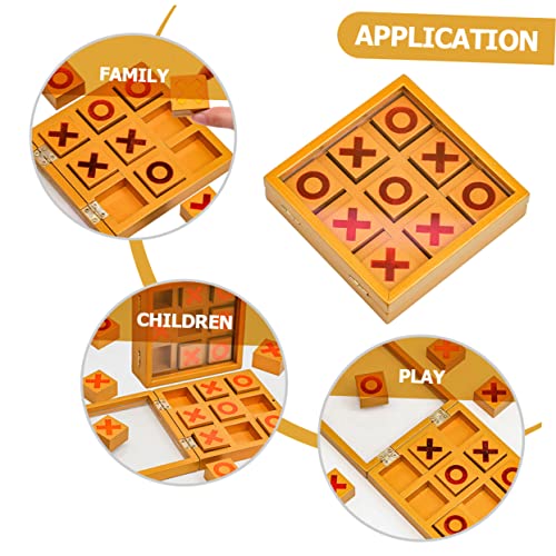 Toddmomy Holzklappbares Toe Brettspiel für Tragbares Interaktives Schachbrettspiel aus Robustem Holz Geeignet für Jungen und Mädchen Pädagogisches Brettspiel Konzentration von Toddmomy