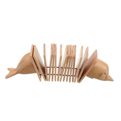 Toddmomy Holzklapper Delfinform Handliches Percussion-Instrument Aus Holz Sicher Für Vorschulkinder Rhythmusförderung Eltern-Junge Mädchen-Spiel Pädagogisches Musikspielzeug von Toddmomy