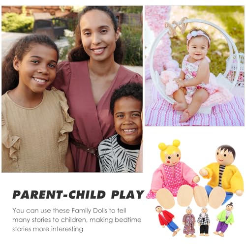 Toddmomy Holzpuppen Familie mit Beweglichen Gelenken Miniatur Figuren für Puppenhaus Kindersicher Flexibel für Rollenspiele und Kreatives Lernen im Kindergarten und Zuhause Toddmomy Holzpuppen Familie mit Beweglichen Gelenken Miniatur Figuren für Puppenhaus Kindersicher Flexibel für Rollenspiele und Kreatives Lernen im Kindergarten und Zuhause von Toddmomy