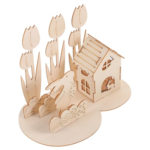Toddmomy Holzpuzzle Osterhase DIY Bausatz für Pädagogisches Puzzle mit Sicherem Material Fördert Konzentration und Hand Auge Koordination Ostergeschenk für Kleinkinder von Toddmomy