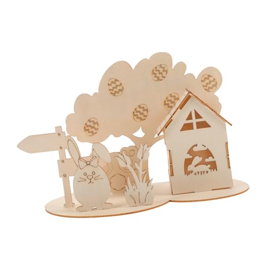 Toddmomy Holzpuzzle Osterhase und Ei Pädagogisches DIY Puzzle für Handgefertigt mit Glatter Oberfläche und Abgerundeten Kanten Fördert Feinmotorik und Problemlösung von Toddmomy