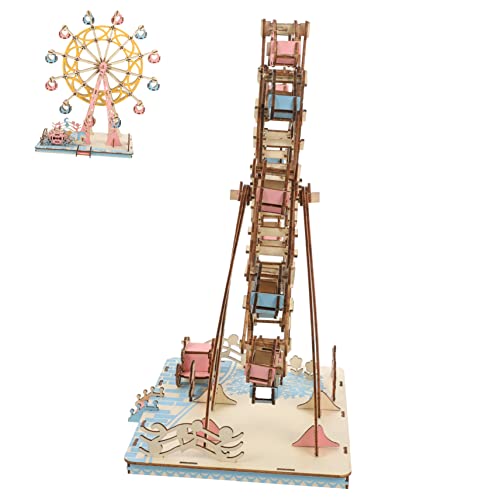 Toddmomy Holzpuzzle Riesenrad DIY Bausatz aus Hochwertigem Holz für Erwachsene und Edukatives Bastelset Kreativität und Feinmotorik Detailgetreues Modell Ferris Wheel Teilig von Toddmomy