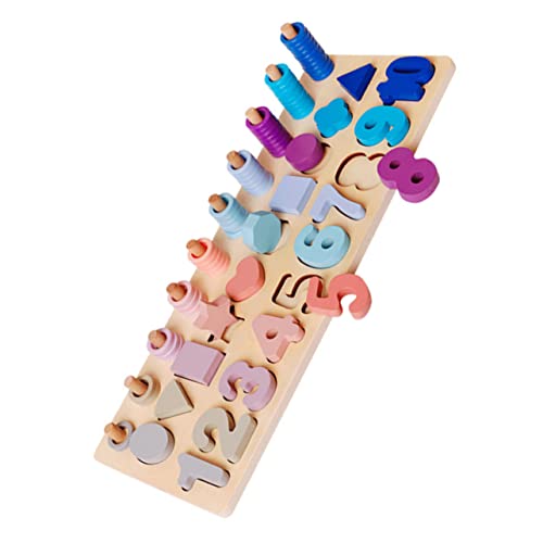 Toddmomy Holzpuzzle Zahlenformen Montessori Lernspielzeug für Kleinkinder Ab Jahren Farbenfrohes Motorisches Steckspiel Hand Auge Koordination und Farberkennung von Toddmomy