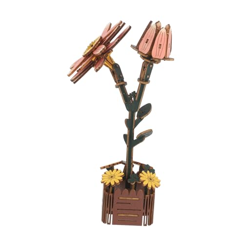 Toddmomy Holzrätselblumen Daisy Bouquet Building Kit Daisy Blumenhandwerksrätsel 3D -Puzzle -Blumenmodell DIY -Holzhandwerksrätsel 3D -Holzhandwerksrätsel DIY -Holzblumenzubehör hölzern von Toddmomy