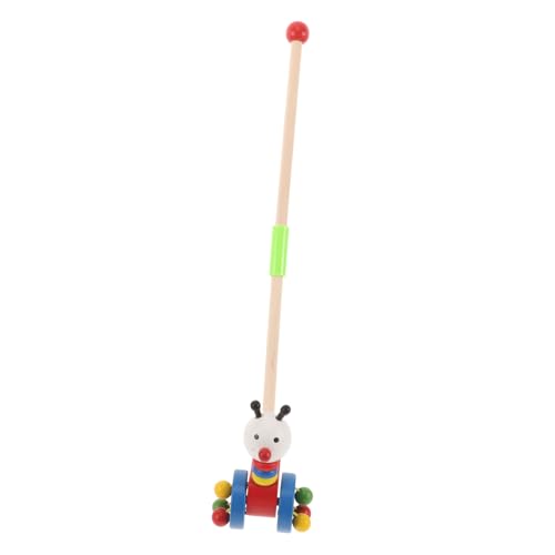 Toddmomy Holzschiebewagen Kinderwagen Cartoon Tier Motiv Unisex Lauflernhilfe Motorikfördernd für Jungen Mädchen Ab Jahr von Toddmomy