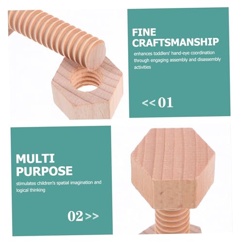 Toddmomy Holzschrauben Set Schrauben und Muttern für Kleinkinder zur Feinmotorik Kreatives Lernspielzeug für Jungen und Mädchen Ab Jahren von Toddmomy