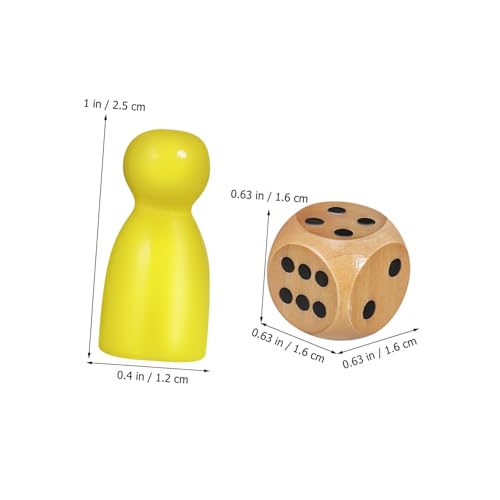 Toddmomy Holzspielsteine Bunte Spielfiguren Robust Glatt für Brettspiele Partyspiele Ersatzspielsteine mit Holzfiguren und Würfel für Gesellige Spielrunden von Toddmomy