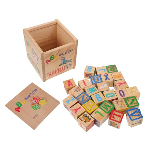 Toddmomy Holzspielzeug ABC Zahlen Lernspielzeug Stapelbausteine aus Teilen für Kleinkinder Vorschulbildung Holzbausteine Alphabet Zahlen Lernwürfel Pädagogisches von Toddmomy