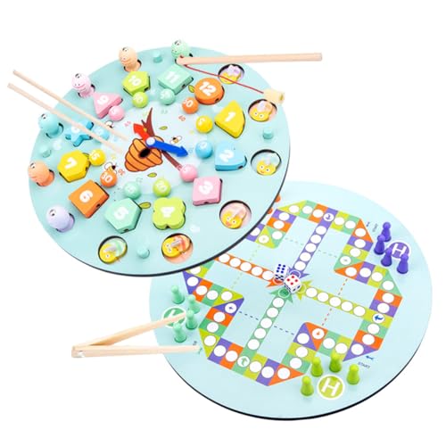 Toddmomy Holzspielzeug Doppelspielbrett mit Uhr und Angelspiel Bunte Lernpuzzle für Kleinkinder Motorische und Farb und Formerkennung Geeignet für Jahre Tragbares Vorschulspielzeug Toddmomy Holzspielzeug Doppelspielbrett mit Uhr und Angelspiel Bunte Lernpuzzle für Kleinkinder Motorische und Farb und Formerkennung Geeignet für Jahre Tragbares Vorschulspielzeug von Toddmomy