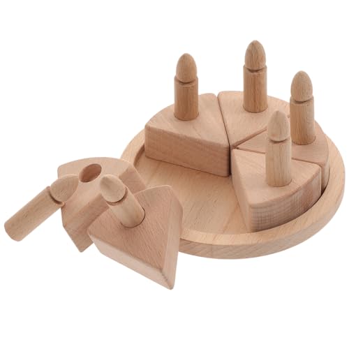 Toddmomy Holzspielzeug Geburtstagstorte Pädagogisches Kuchen Glatte Oberfläche Fördert Konzentration Rollenspiel für Mädchen Jungen Ab Jahren von Toddmomy