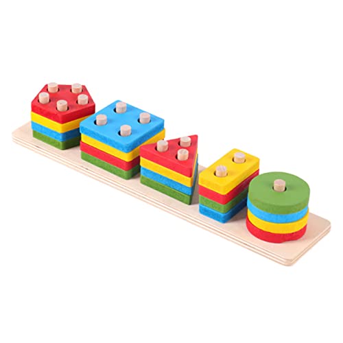 Toddmomy Holzspielzeug Geometrische Formen Sortier und Stapelspielzeug für Kleinkinder Ab Jahr Motorikförderndes Lernspielzeug zur Farb und Formerkennung Montessori Lernbausteine von Toddmomy