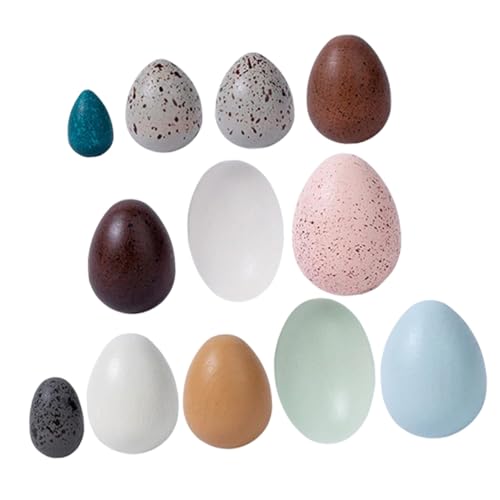Toddmomy Holzspielzeug Ostereier Realistisch Geformte Holz Eier Bunt Robustes Material Kreative DIY Dekoration für Ostern Kindgerechtes Lernspielzeug zum Rollenspiel und Basteln von Toddmomy