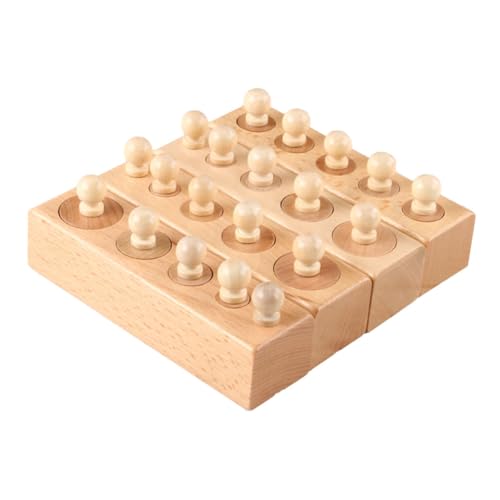 Toddmomy Holzspielzeug Steckzylinder für Pädagogisches Lernspielzeug Tiefenwahrnehmung Interaktives Sicheres und Gesundes Frühförderungsspielzeug von Toddmomy