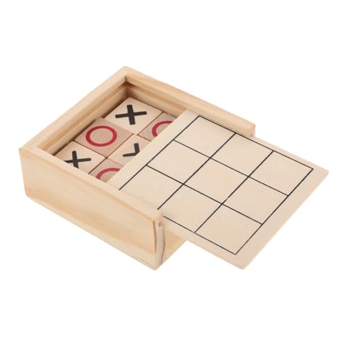 Toddmomy Holzspielzeug Tischspiel Dreireihiges Toe Holzspiel für Erwachsene Fördert Logisches und Langlebig Rustikales Boho Tragbares Lernspiel von Toddmomy