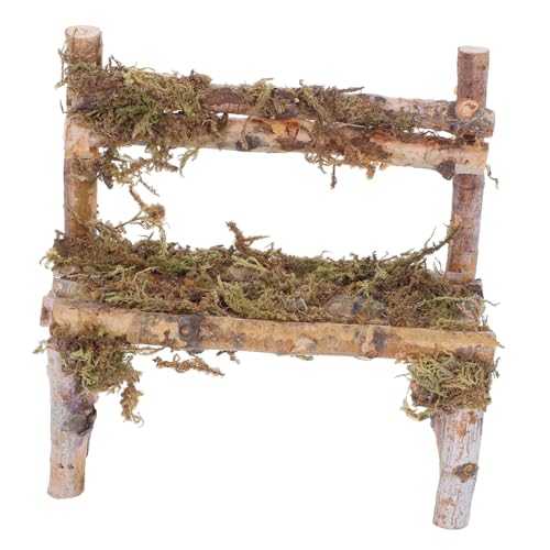 Toddmomy Holzstuhl Deko Handgefertigtes Gartenmöbel Ornament für Puppenhaus und Mikrolandschaften Exquisite Fensterdekoration und Fotorequisiten Einzigartiges Design von Toddmomy