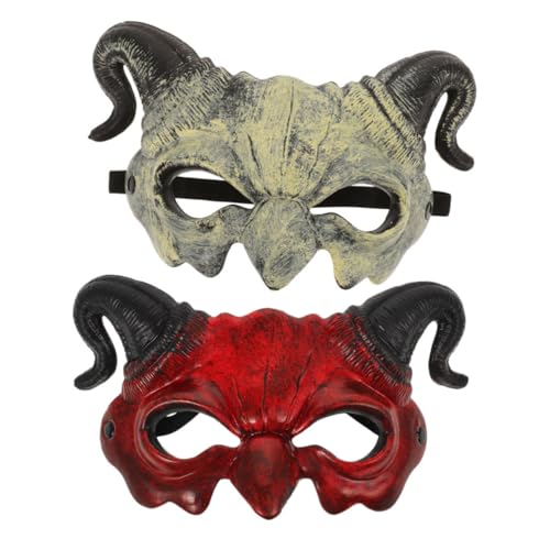 Toddmomy Horned Demon Half Face Mask Halloween Maske Retro Vintage Masquerade Cosplay Kostümaccessoire für Männer Frauen Party Toddmomy Horned Demon Half Face Mask Halloween Maske Retro Vintage Masquerade Cosplay Kostümaccessoire für Männer Frauen Party von Toddmomy
