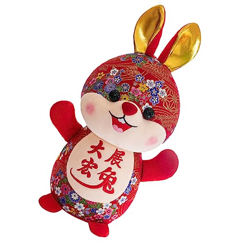 Toddmomy Jahr des Hasen-maskottchens Plüschspielzeug Kawaii Häschen Kaninchengefüllter Chinesische Neujahrsfigur Hasenspielzeug Ausgestopfte Kaninchentiere Pp Baumwolle Rot Toddmomy Jahr des Hasen-maskottchens Plüschspielzeug Kawaii Häschen Kaninchengefüllter Chinesische Neujahrsfigur Hasenspielzeug Ausgestopfte Kaninchentiere Pp Baumwolle Rot von Toddmomy