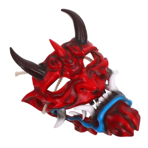 Toddmomy Japanische Dämonenmaske für Erwachsene Gruselige Halloween Maske mit Verstellbarem Riemen Leichte Robuste Cosplay Gesichtsmaske für Horror Partys und Maskenbälle von Toddmomy